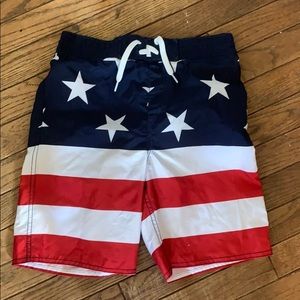 Boys Old Navy American Flag Swim Suit
